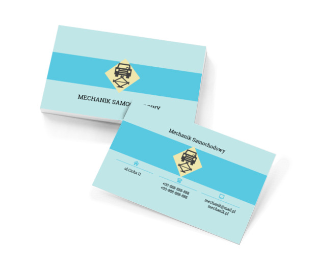 Samochód na lewarku, Motoryzacja, Mechanik - Wizytówki Netprint szablony online