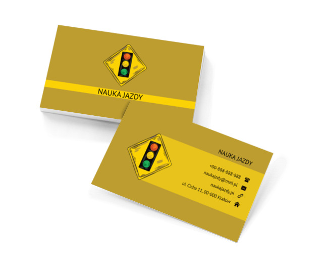 Semafor w znaku, Motoryzacja, Nauka jazdy - Wizytówki Netprint szablony online