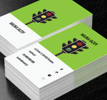 Sygnalizator na zielonym tle, Motoryzacja, Nauka jazdy - Wizytówki Netprint