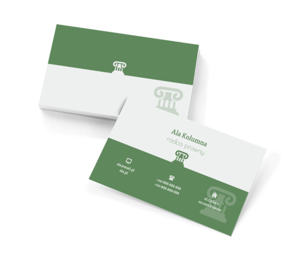 Zielona kolumna, Prawo, Radca Prawny - Wizytówki Netprint szablony online