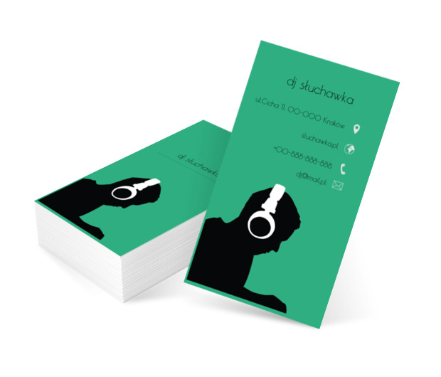 Białe słuchawki, Rozrywka, DJ - Wizytówki Netprint szablony online