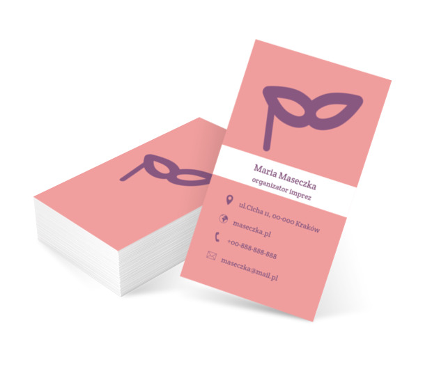 Fioletowa maska, Rozrywka, Organizator imprez - Wizytówki Netprint szablony online