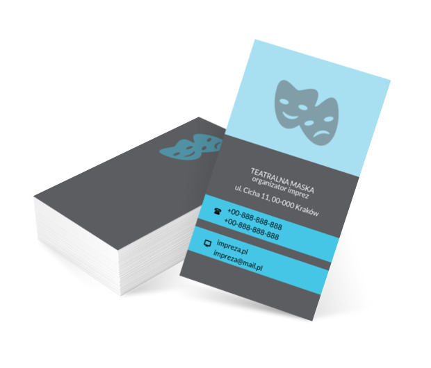 Dwie maski, Rozrywka, Organizator imprez - Wizytówki Netprint szablony online