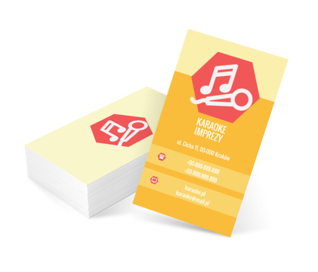 Nuta i mikrofon, Rozrywka, Organizator imprez - Wizytówki Netprint szablony online