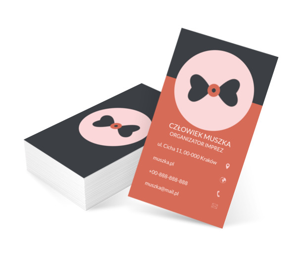 Czarna muszka, Rozrywka, Organizator imprez - Wizytówki Netprint szablony online