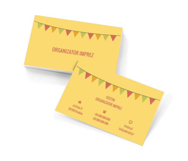 Kolorowe flagi, Rozrywka, Organizator imprez - Wizytówki Netprint szablony online