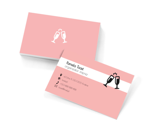 Kieliszki z szampanem, Rozrywka, Organizator imprez - Wizytówki Netprint szablony online