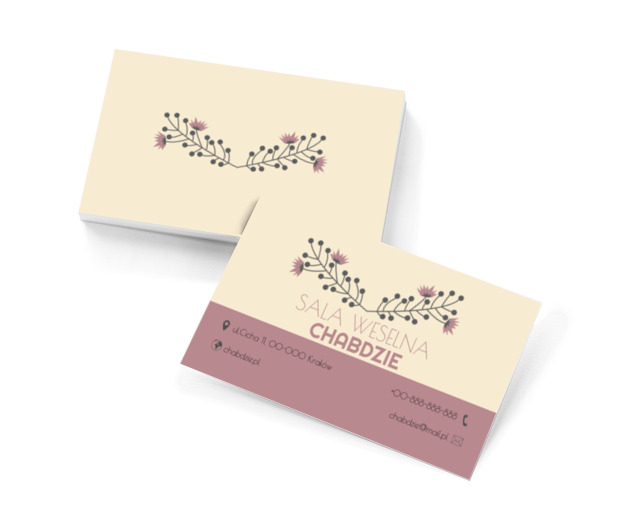 Klasyczna flora, Rozrywka, Sala weselna - Wizytówki Netprint szablony online