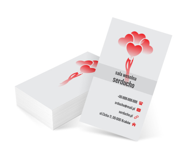 Balonowe serca, Rozrywka, Sala weselna - Wizytówki Netprint szablony online