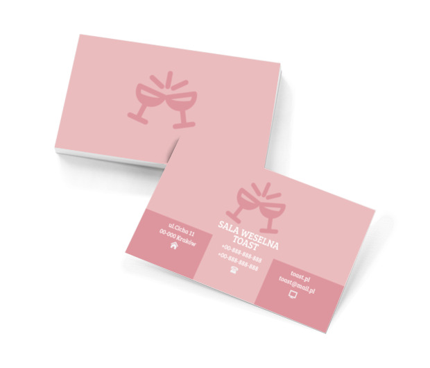 Różowy toast, Rozrywka, Sala weselna - Wizytówki Netprint szablony online