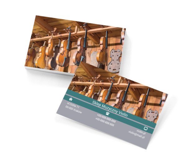 Wiszące skrzypce, Rozrywka, Sklep muzyczny - Wizytówki Netprint szablony online