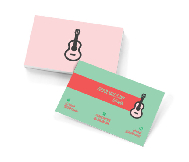 Jasna gitara, Rozrywka, Zespół muzyczny - Wizytówki Netprint szablony online