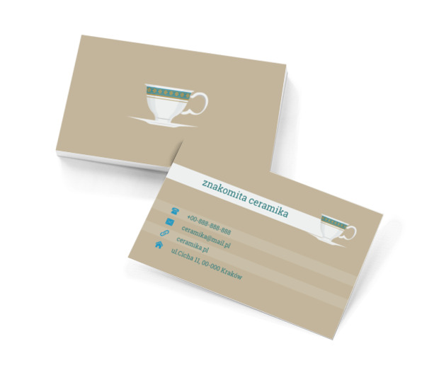 Elegancka filiżanka, Sprzedaż, Ceramika - Wizytówki Netprint szablony online