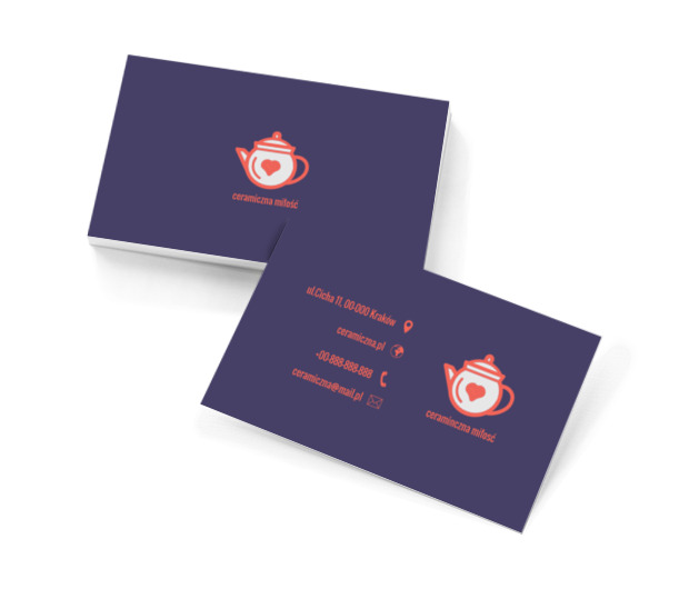 Imbryk z sercem, Sprzedaż, Ceramika - Wizytówki Netprint szablony online