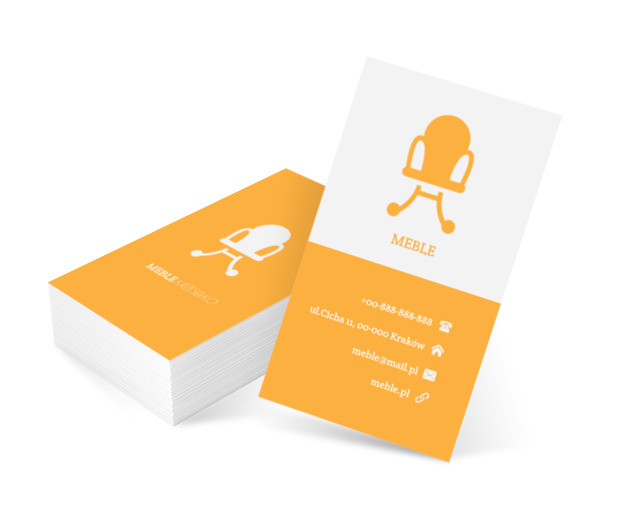 Żółte krzesło, Sprzedaż, Meble - Wizytówki Netprint szablony online