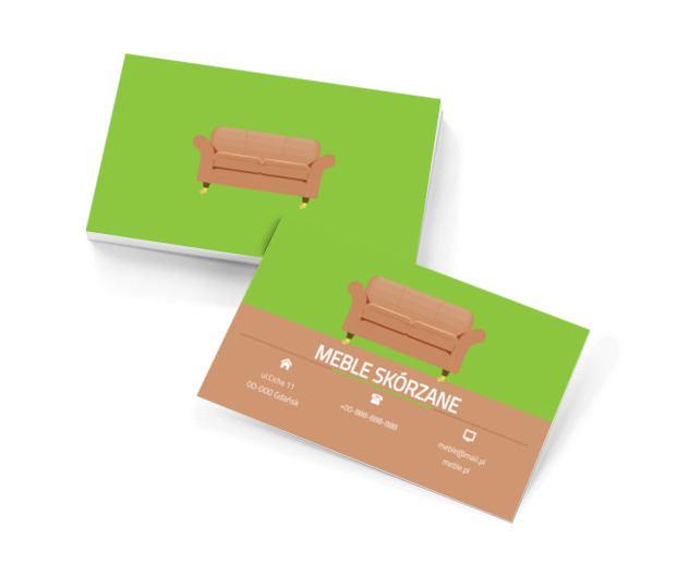 Skórzana sofa, Sprzedaż, Meble - Wizytówki Netprint szablony online