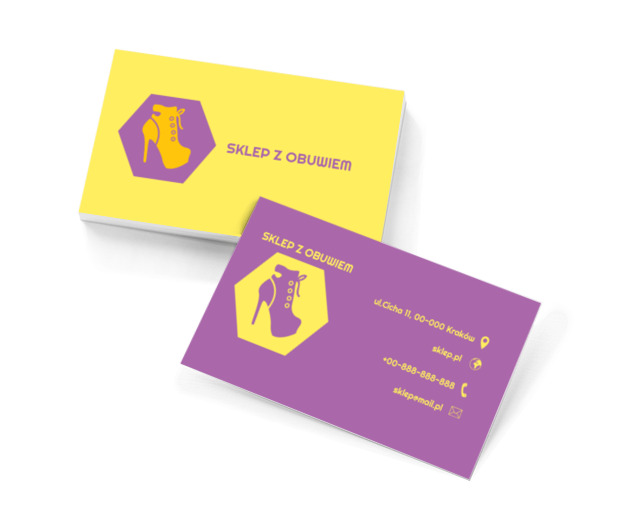 Fioletowe szpilki, Sprzedaż, Obuwie - Wizytówki Netprint szablony online