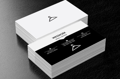 Czarny wieszak na ubrania, Sprzedaż, Odzież - Wizytówki Netprint