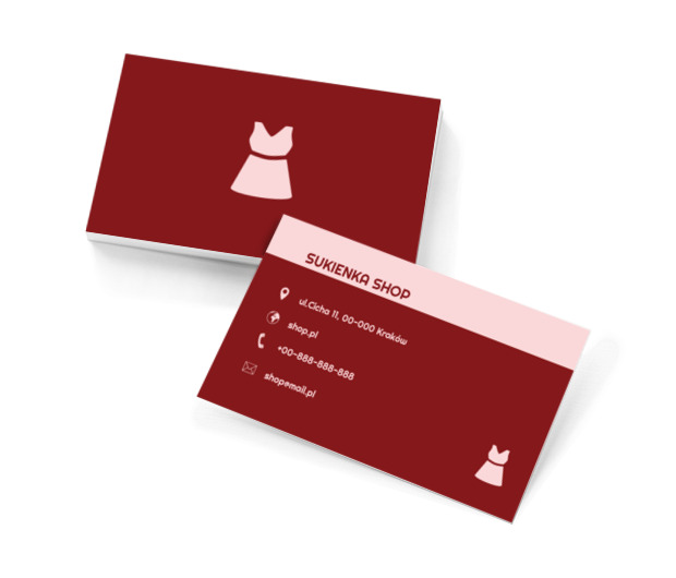Różowa sukienka, Sprzedaż, Odzież - Wizytówki Netprint szablony online