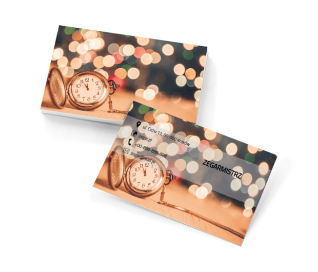 Złoty zegarek kieszonkowy, Sprzedaż, Zegarmistrz - Wizytówki Netprint szablony online