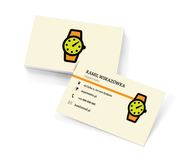 Złota tarcza, Sprzedaż, Zegarmistrz - Wizytówki Netprint szablony online