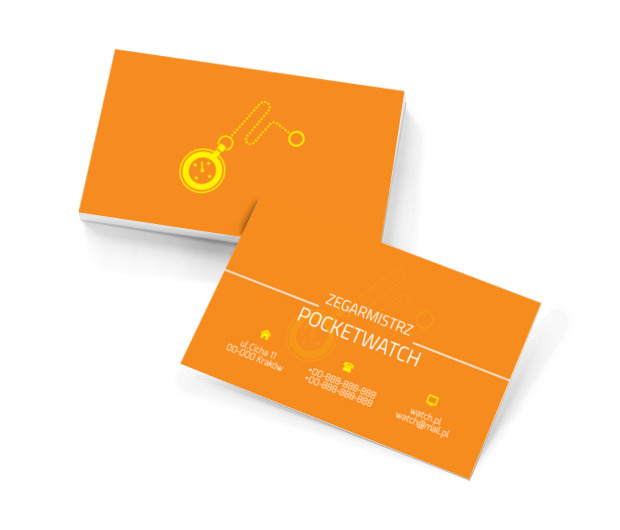 Zegarek na łańcuszku, Sprzedaż, Zegarmistrz - Wizytówki Netprint szablony online