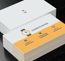 Żółty i biały, Sprzedaż, Zegarmistrz - Wizytówki Netprint