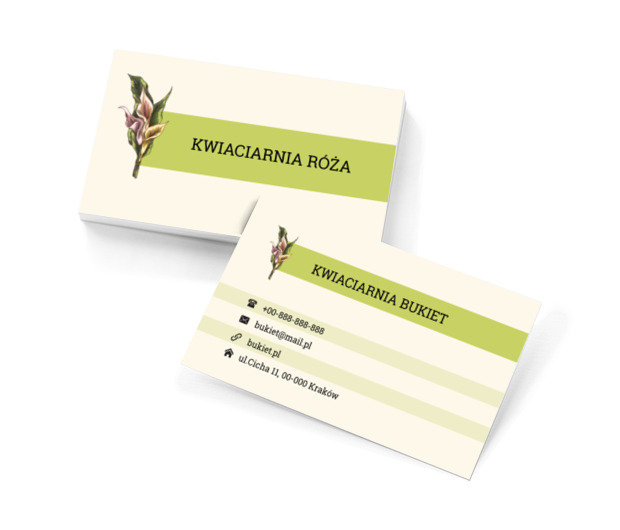 Bukiet kwiatów, Środowisko i Przyroda, Kwiaciarnia - Wizytówki Netprint szablony online