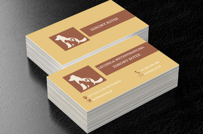 Biały pies, brązowy kot, Środowisko i Przyroda, Lecznica weterynaryjna - Wizytówki Netprint