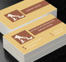 Biały pies, brązowy kot, Środowisko i Przyroda, Lecznica weterynaryjna - Wizytówki Netprint