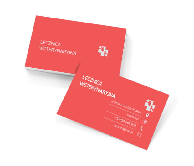 Krzyżyk ze zwierzętami, Środowisko i Przyroda, Lecznica weterynaryjna - Wizytówki Netprint szablony online