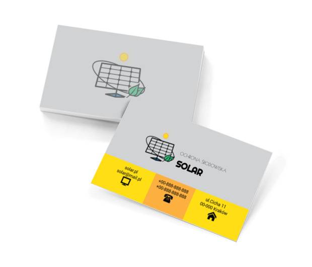 Kolektor słoneczny, Środowisko i Przyroda, Ochrona Środowiska - Wizytówki Netprint szablony online