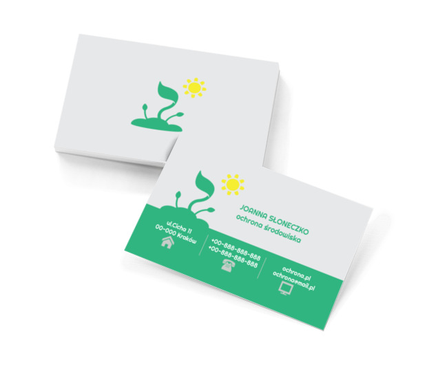 Kiełkująca roślina, Środowisko i Przyroda, Ochrona Środowiska - Wizytówki Netprint szablony online