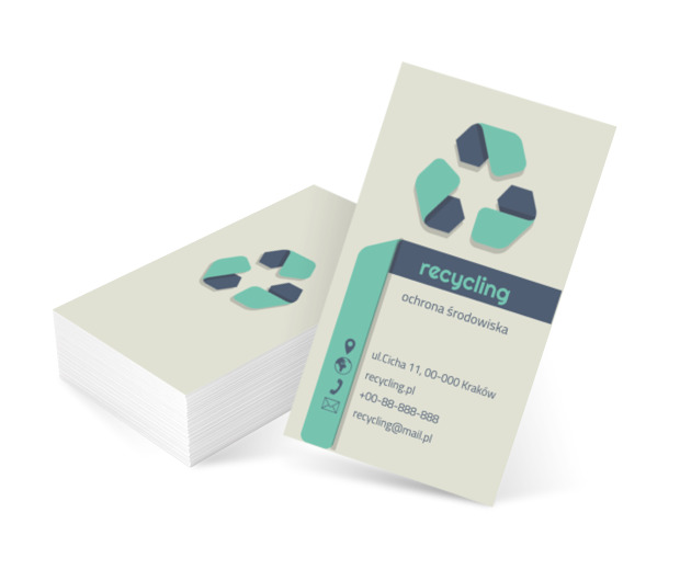 Turkusowy recykling, Środowisko i Przyroda, Ochrona Środowiska - Wizytówki Netprint szablony online