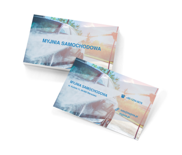 Kolorowa kompozycja, Motoryzacja, Myjnia - Wizytówki Netprint szablony online