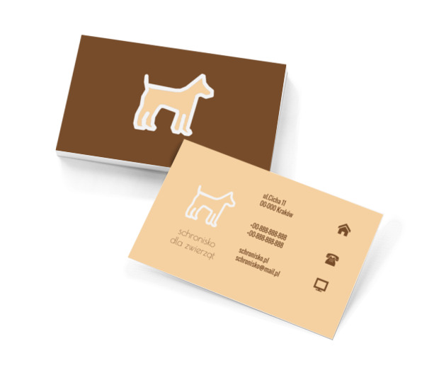 Jasny pies, Środowisko i Przyroda, Schronisko - Wizytówki Netprint szablony online