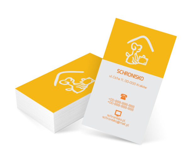 Pies z walizką, Środowisko i Przyroda, Schronisko - Wizytówki Netprint szablony online