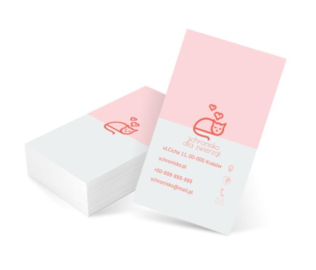 Zakochany kocur, Środowisko i Przyroda, Schronisko - Wizytówki Netprint szablony online