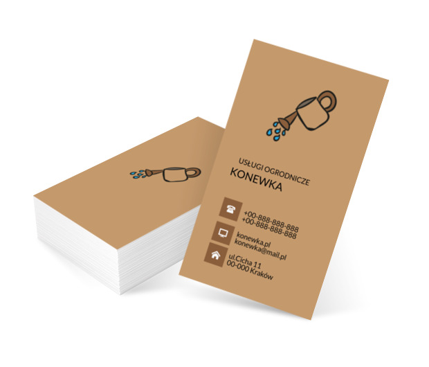 Brązowa konewka, Środowisko i Przyroda, Usługi ogrodnicze - Wizytówki Netprint szablony online