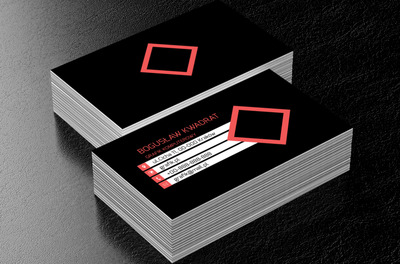 Czerwony kwadrat, Telekomunikacja i Internet, Grafik komputerowy - Wizytówki Netprint