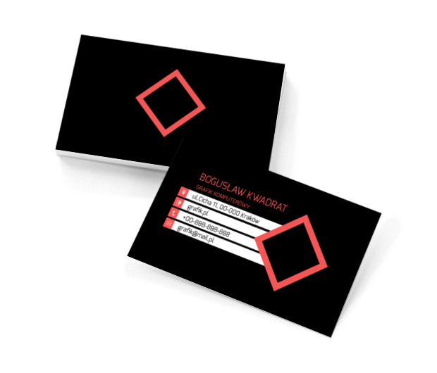 Czerwony kwadrat, Telekomunikacja i Internet, Grafik komputerowy - Wizytówki Netprint szablony online