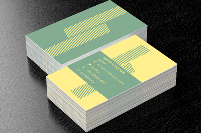 Żółte kreski na zielonym tle, Telekomunikacja i Internet, Grafik komputerowy - Wizytówki Netprint