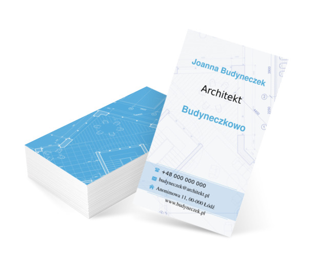 Rzut architektoniczny na białym tle, Budownictwo, Architektura - Wizytówki Netprint szablony online