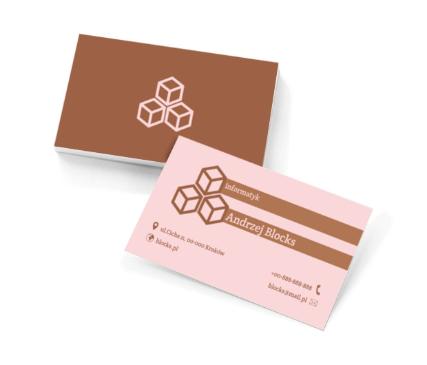 Trzy klocki, Telekomunikacja i Internet, Informatyk - Wizytówki Netprint szablony online