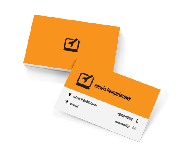 Klucz i laptop, Telekomunikacja i Internet, Serwis komputerowy - Wizytówki Netprint szablony online