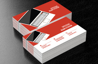 Biały laptop, Telekomunikacja i Internet, Sprzedaż Komputerów - Wizytówki Netprint