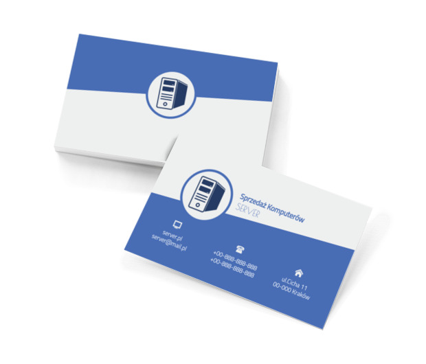 Biały komputer, Telekomunikacja i Internet, Sprzedaż Komputerów - Wizytówki Netprint szablony online