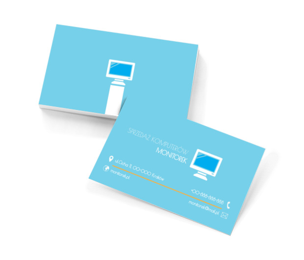 Biały monitor, Telekomunikacja i Internet, Sprzedaż Komputerów - Wizytówki Netprint szablony online