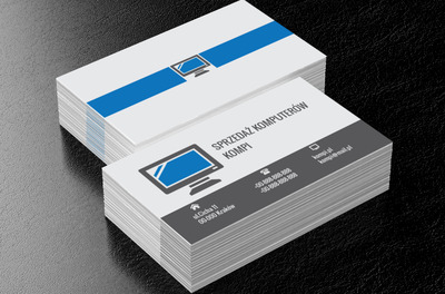 Niebieski monitor, Telekomunikacja i Internet, Sprzedaż Komputerów - Wizytówki Netprint