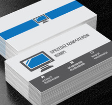 Niebieski monitor, Telekomunikacja i Internet, Sprzedaż Komputerów - Wizytówki Netprint